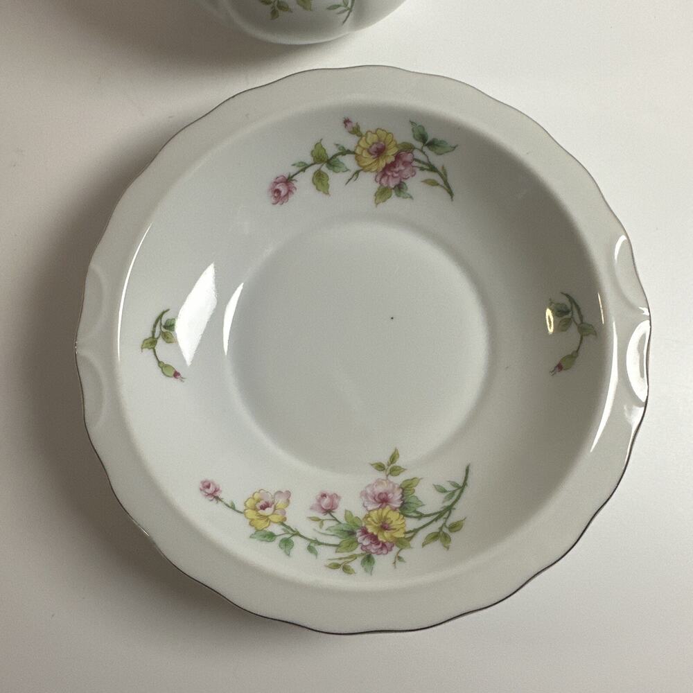 Vintage Lefton Bone China Hand Painted Flower Water/Creamer Pitcher & Bowl-Japan - Picture 3 of 9